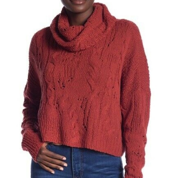 Free People Sweaters - Free People Shades of Dawn Crop Cowl Sweater Sz XL